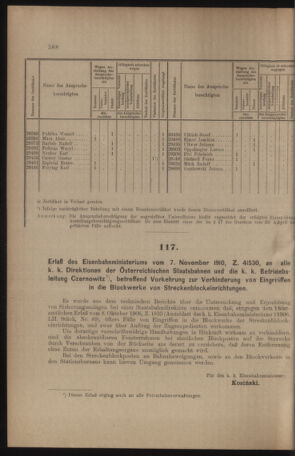 Verordnungs- und Anzeige-Blatt der k.k. General-Direction der österr. Staatsbahnen 19101119 Seite: 4