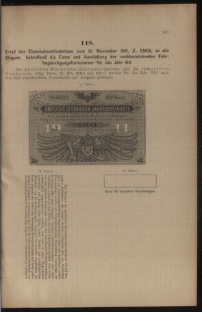 Verordnungs- und Anzeige-Blatt der k.k. General-Direction der österr. Staatsbahnen 19101119 Seite: 5