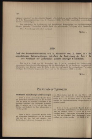 Verordnungs- und Anzeige-Blatt der k.k. General-Direction der österr. Staatsbahnen 19101126 Seite: 2