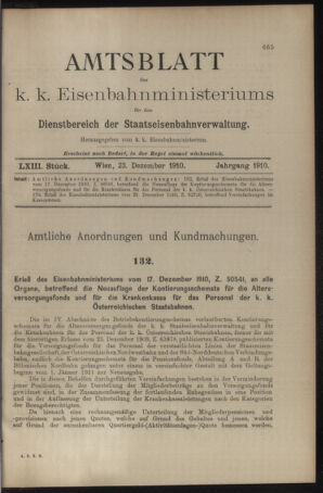 Verordnungs- und Anzeige-Blatt der k.k. General-Direction der österr. Staatsbahnen 19101223 Seite: 31