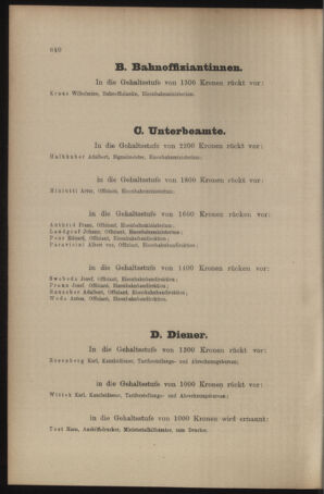 Verordnungs- und Anzeige-Blatt der k.k. General-Direction der österr. Staatsbahnen 19101223 Seite: 6