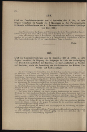 Verordnungs- und Anzeige-Blatt der k.k. General-Direction der österr. Staatsbahnen 19101224 Seite: 2