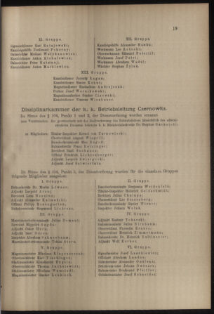 Verordnungs- und Anzeige-Blatt der k.k. General-Direction der österr. Staatsbahnen 19110104 Seite: 19