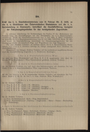 Verordnungs- und Anzeige-Blatt der k.k. General-Direction der österr. Staatsbahnen 19110218 Seite: 3