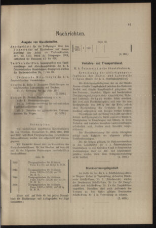 Verordnungs- und Anzeige-Blatt der k.k. General-Direction der österr. Staatsbahnen 19110225 Seite: 5