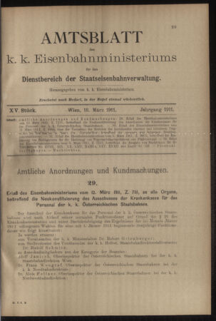 Verordnungs- und Anzeige-Blatt der k.k. General-Direction der österr. Staatsbahnen 19110318 Seite: 1