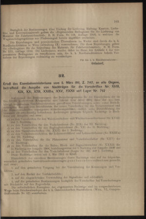 Verordnungs- und Anzeige-Blatt der k.k. General-Direction der österr. Staatsbahnen 19110318 Seite: 5