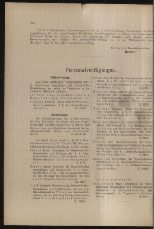 Verordnungs- und Anzeige-Blatt der k.k. General-Direction der österr. Staatsbahnen 19110318 Seite: 6