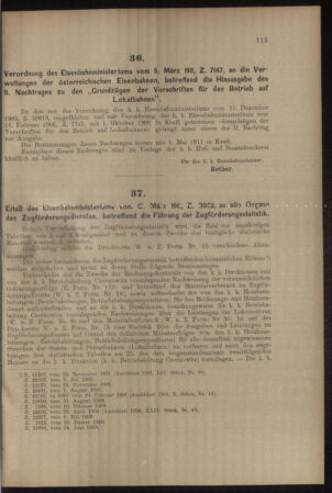 Verordnungs- und Anzeige-Blatt der k.k. General-Direction der österr. Staatsbahnen 19110325 Seite: 5