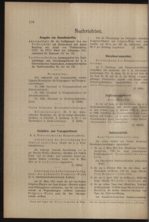 Verordnungs- und Anzeige-Blatt der k.k. General-Direction der österr. Staatsbahnen 19110325 Seite: 8