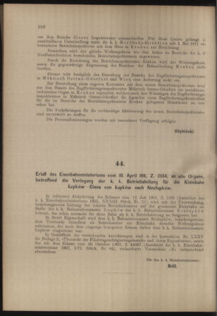 Verordnungs- und Anzeige-Blatt der k.k. General-Direction der österr. Staatsbahnen 19110415 Seite: 2