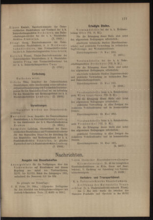 Verordnungs- und Anzeige-Blatt der k.k. General-Direction der österr. Staatsbahnen 19110506 Seite: 7