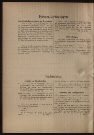 Verordnungs- und Anzeige-Blatt der k.k. General-Direction der österr. Staatsbahnen 19110527 Seite: 2