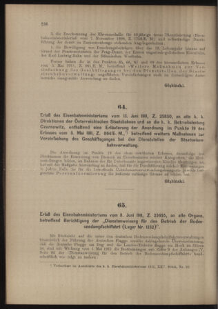 Verordnungs- und Anzeige-Blatt der k.k. General-Direction der österr. Staatsbahnen 19110617 Seite: 2