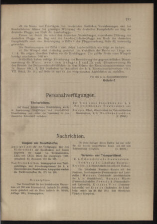 Verordnungs- und Anzeige-Blatt der k.k. General-Direction der österr. Staatsbahnen 19110617 Seite: 3