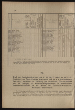 Verordnungs- und Anzeige-Blatt der k.k. General-Direction der österr. Staatsbahnen 19110729 Seite: 4