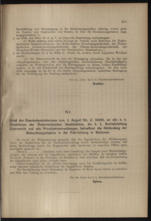 Verordnungs- und Anzeige-Blatt der k.k. General-Direction der österr. Staatsbahnen 19110812 Seite: 3