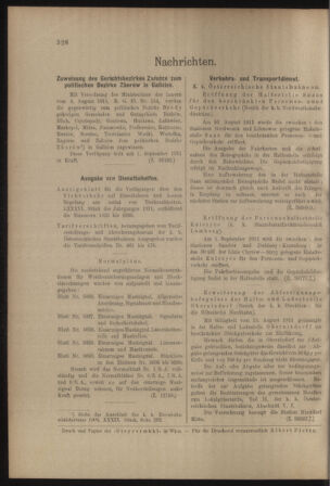 Verordnungs- und Anzeige-Blatt der k.k. General-Direction der österr. Staatsbahnen 19110826 Seite: 8