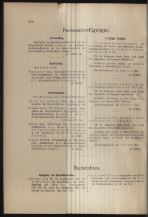 Verordnungs- und Anzeige-Blatt der k.k. General-Direction der österr. Staatsbahnen 19111014 Seite: 2