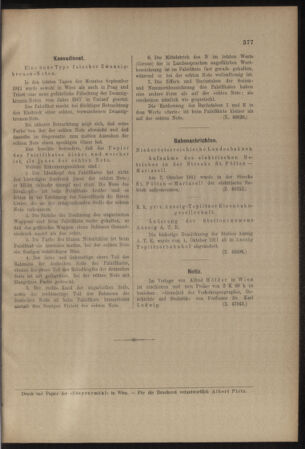 Verordnungs- und Anzeige-Blatt der k.k. General-Direction der österr. Staatsbahnen 19111021 Seite: 5