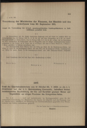 Verordnungs- und Anzeige-Blatt der k.k. General-Direction der österr. Staatsbahnen 19111028 Seite: 5