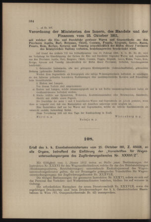 Verordnungs- und Anzeige-Blatt der k.k. General-Direction der österr. Staatsbahnen 19111028 Seite: 6