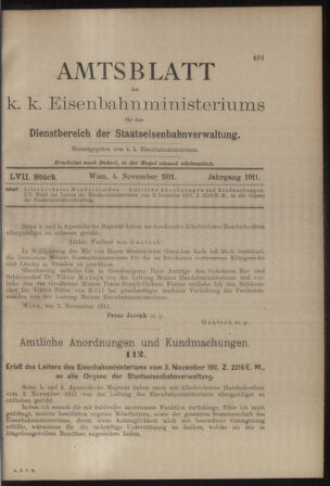 Verordnungs- und Anzeige-Blatt der k.k. General-Direction der österr. Staatsbahnen 19111104 Seite: 7