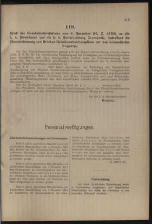 Verordnungs- und Anzeige-Blatt der k.k. General-Direction der österr. Staatsbahnen 19111118 Seite: 3