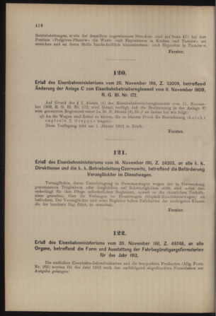 Verordnungs- und Anzeige-Blatt der k.k. General-Direction der österr. Staatsbahnen 19111125 Seite: 2