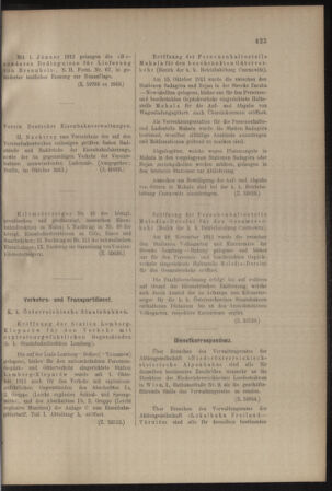 Verordnungs- und Anzeige-Blatt der k.k. General-Direction der österr. Staatsbahnen 19111125 Seite: 7