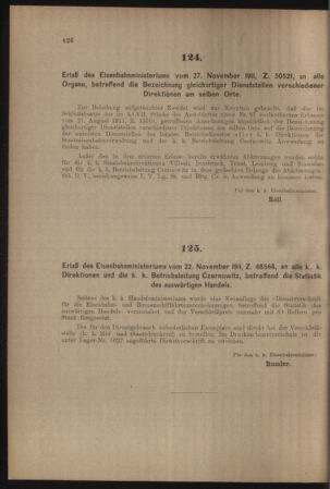 Verordnungs- und Anzeige-Blatt der k.k. General-Direction der österr. Staatsbahnen 19111202 Seite: 2