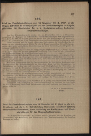 Verordnungs- und Anzeige-Blatt der k.k. General-Direction der österr. Staatsbahnen 19111202 Seite: 3