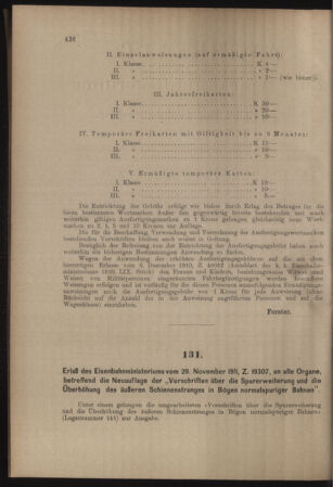 Verordnungs- und Anzeige-Blatt der k.k. General-Direction der österr. Staatsbahnen 19111209 Seite: 2