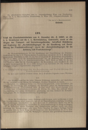 Verordnungs- und Anzeige-Blatt der k.k. General-Direction der österr. Staatsbahnen 19111209 Seite: 3