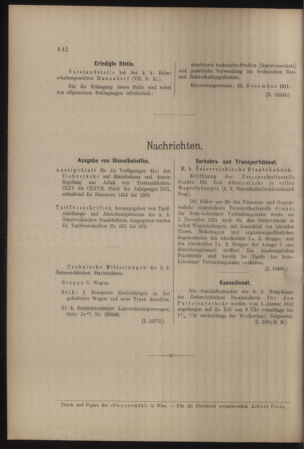 Verordnungs- und Anzeige-Blatt der k.k. General-Direction der österr. Staatsbahnen 19111209 Seite: 6