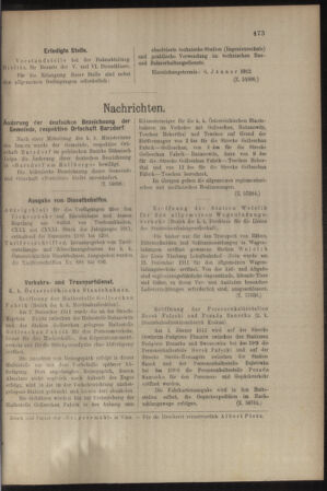 Verordnungs- und Anzeige-Blatt der k.k. General-Direction der österr. Staatsbahnen 19111223 Seite: 27