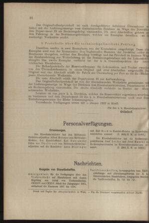 Verordnungs- und Anzeige-Blatt der k.k. General-Direction der österr. Staatsbahnen 19120106 Seite: 32