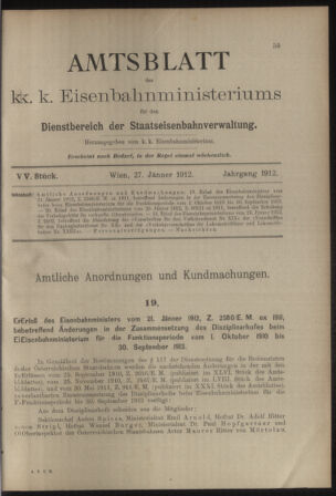 Verordnungs- und Anzeige-Blatt der k.k. General-Direction der österr. Staatsbahnen