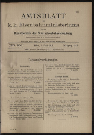 Verordnungs- und Anzeige-Blatt der k.k. General-Direction der österr. Staatsbahnen 19120608 Seite: 1