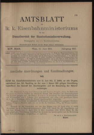 Verordnungs- und Anzeige-Blatt der k.k. General-Direction der österr. Staatsbahnen