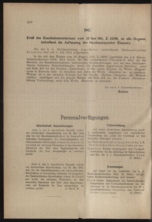 Verordnungs- und Anzeige-Blatt der k.k. General-Direction der österr. Staatsbahnen 19120706 Seite: 2