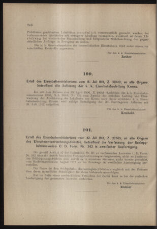 Verordnungs- und Anzeige-Blatt der k.k. General-Direction der österr. Staatsbahnen 19120727 Seite: 4