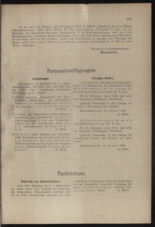 Verordnungs- und Anzeige-Blatt der k.k. General-Direction der österr. Staatsbahnen 19120817 Seite: 7