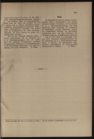 Verordnungs- und Anzeige-Blatt der k.k. General-Direction der österr. Staatsbahnen 19120824 Seite: 9