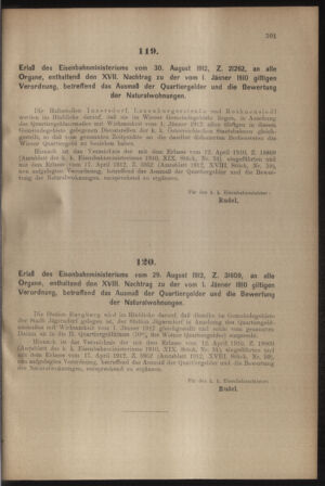 Verordnungs- und Anzeige-Blatt der k.k. General-Direction der österr. Staatsbahnen 19120907 Seite: 7