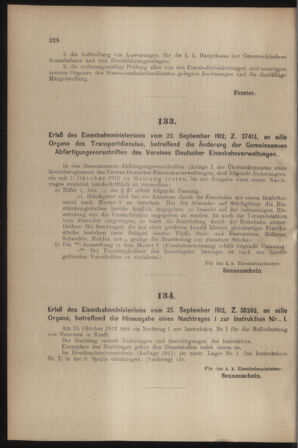 Verordnungs- und Anzeige-Blatt der k.k. General-Direction der österr. Staatsbahnen 19120928 Seite: 2