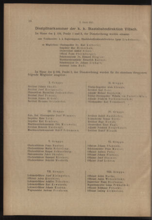 Verordnungs- und Anzeige-Blatt der k.k. General-Direction der österr. Staatsbahnen 19130104 Seite: 10