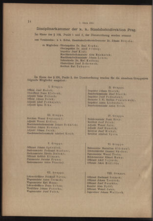 Verordnungs- und Anzeige-Blatt der k.k. General-Direction der österr. Staatsbahnen 19130104 Seite: 14