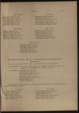 Verordnungs- und Anzeige-Blatt der k.k. General-Direction der österr. Staatsbahnen 19130104 Seite: 15