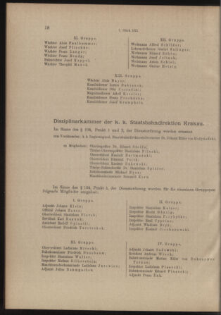 Verordnungs- und Anzeige-Blatt der k.k. General-Direction der österr. Staatsbahnen 19130104 Seite: 18